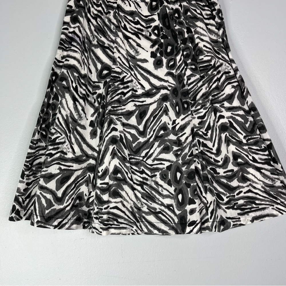 Additions By Chicos Skirt Women’s 1 M Black White Printed Cotton Lined A Line - Picture 10 of 12